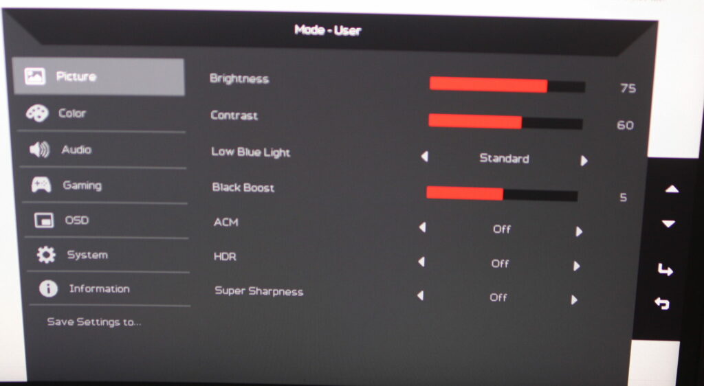 User Mode Settings