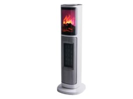 The Comfort Zone Oscillating Tower Space Heater with 3D Flame and Remote