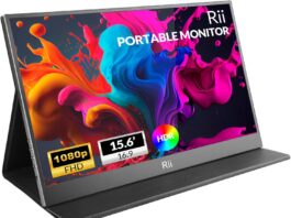 The Rii 15.6 inch 1080P FHD IPS Portable Monitor
