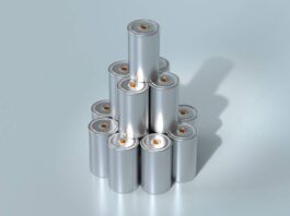 The Most Advanced Batteries Available to Consumers A stack of small silver lithium-ion batteries with small orange ends. The battery stack sits against a silver background.