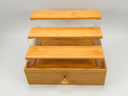 The Junyuan 3-Tier Bamboo Makeup Organizer
